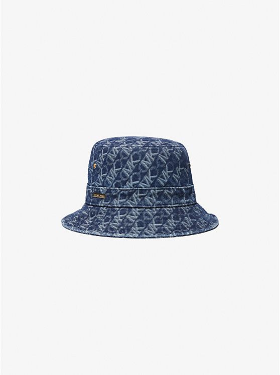 Empire Logo Jacquard Denim Bucket Hat | Michael Kors US