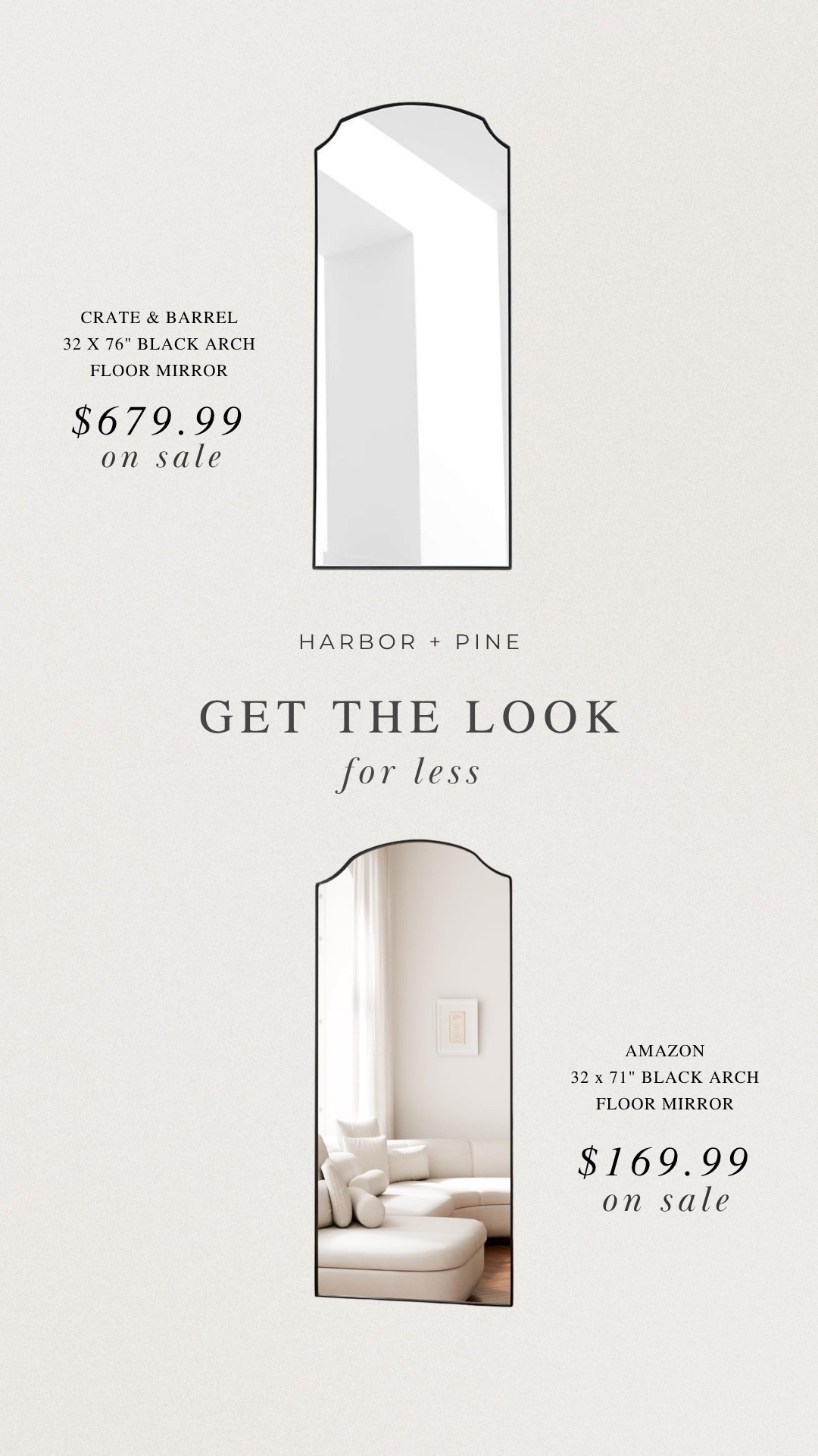 Get the look for less: Black arch floor mirror 

#LTKHome #LTKSaleAlert