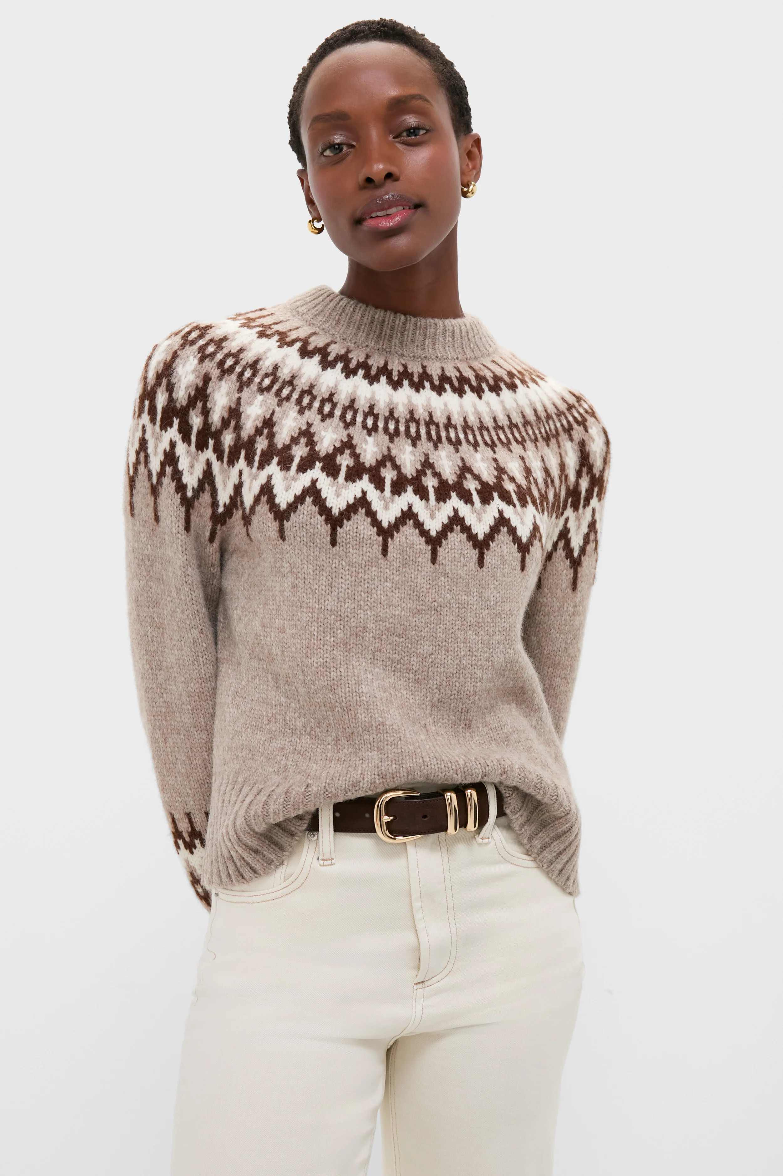 Taupe Fairisle Thatcher Crewneck | Tuckernuck (US)