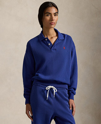 Women's Polo-Collar Fleece Pullover | Macy's