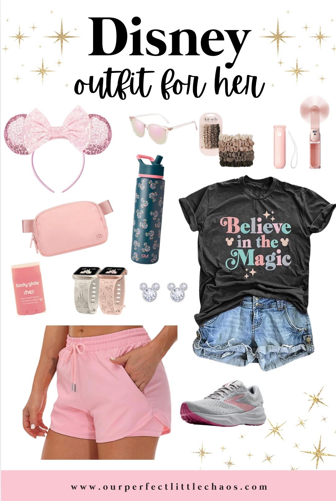 Disney outfit for her that is cute, comfortable, and perfect for long park days at Magic Kingdom, EPCOT, Hollywood Studios, or Animal Kingdom.✨If you’re searching for what to wear to Disney World for women, Disney world essentials or Disney must haves, this is the ultimate Disney park outfit for walking all day. Featuring lightweight lined shorts for hot Florida weather, a breathable graphic tee perfect for a Disney trip, classic Minnie Mouse ears, trendy Disney earrings, and the best women’s tennis shoes for walking at Disney World without blisters.

I styled this look with ultra comfortable walking sneakers for theme parks, an Apple Watch for tracking steps at Disney (because you WILL hit 20,000+ steps), a large insulated water bottle to stay hydrated in the Florida heat, and a portable handheld fan for Disney World summer trips. This is the perfect Disney vacation outfit for women who want to be comfortable but still look cute for castle photos, character meet and greets, and family pictures in front of Cinderella Castle.

If you’re planning your first Disney trip, spring break Disney outfits, summer Disney outfits for women, or fall Disney park style ideas, this look works for rope drop to fireworks. Great Disney outfit idea for moms, girlfriends, sisters, or best friends doing a girls trip to Disney. 

Comfortable Disney World walking shoes, cute Disney graphic tee for women, trendy Minnie ears outfit inspiration, Disney park essentials for women, what to pack for Disney World, Disney travel outfit ideas, breathable shorts for theme parks, and must have Disney park accessories all linked here.

This is the best Disney outfit for her if you want a stylish but practical Disney World look that keeps you cool, comfortable, and photo ready all day long.

Shop this Disney World outfit idea, comfortable Disney shoes for walking, Disney park bag essentials, and cute Disney accessories for women all in one place.🏰🐭💕


#LTKmomlife #LTKootd #LTKTravel