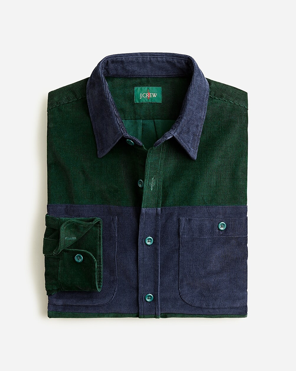 Midweight corduroy workshirt in colorblock | J. Crew US
