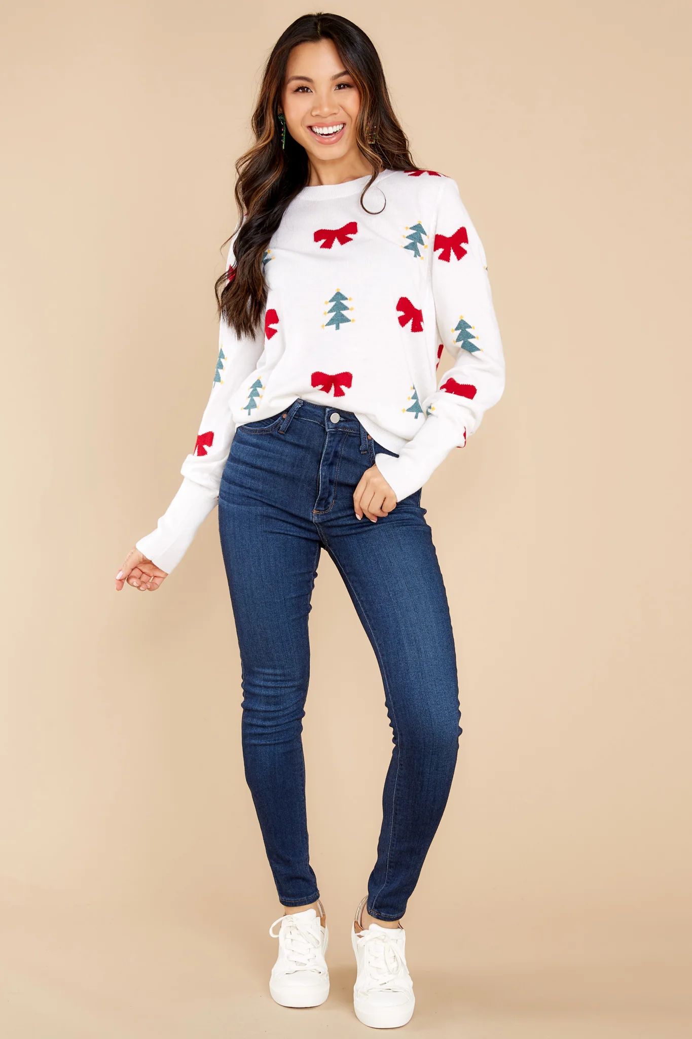 Christmas Wish Ivory Sweater | Red Dress 