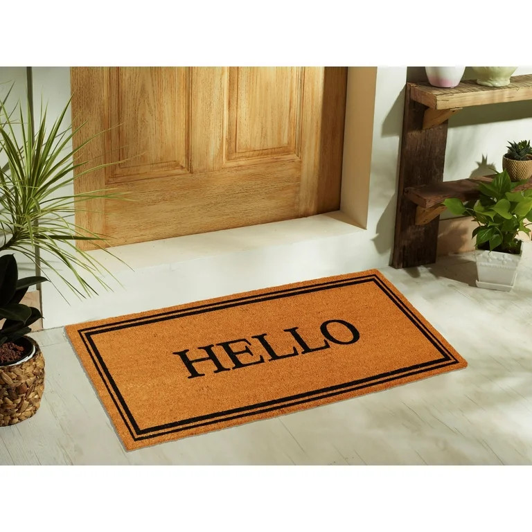 Mainstays 20x46 Estate Hello Coir Doormat | Walmart (US)