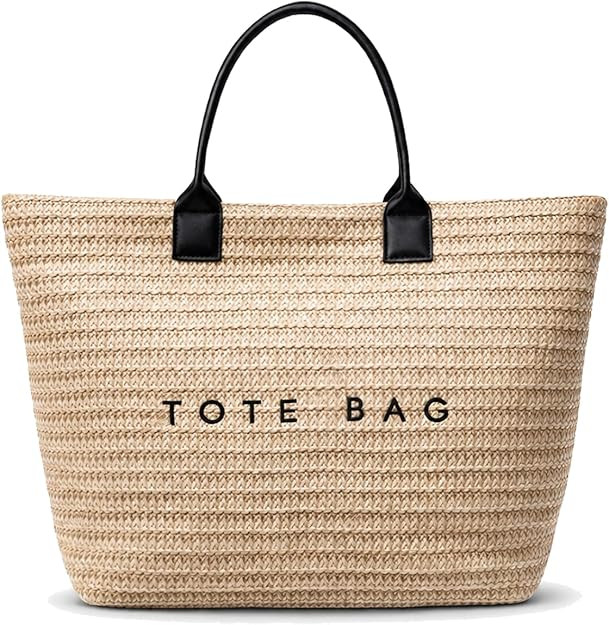 Women Straw Tote Bag Summer Beach Hobo Purse Weaving Swim Travel Woven Handbag | Amazon (US)