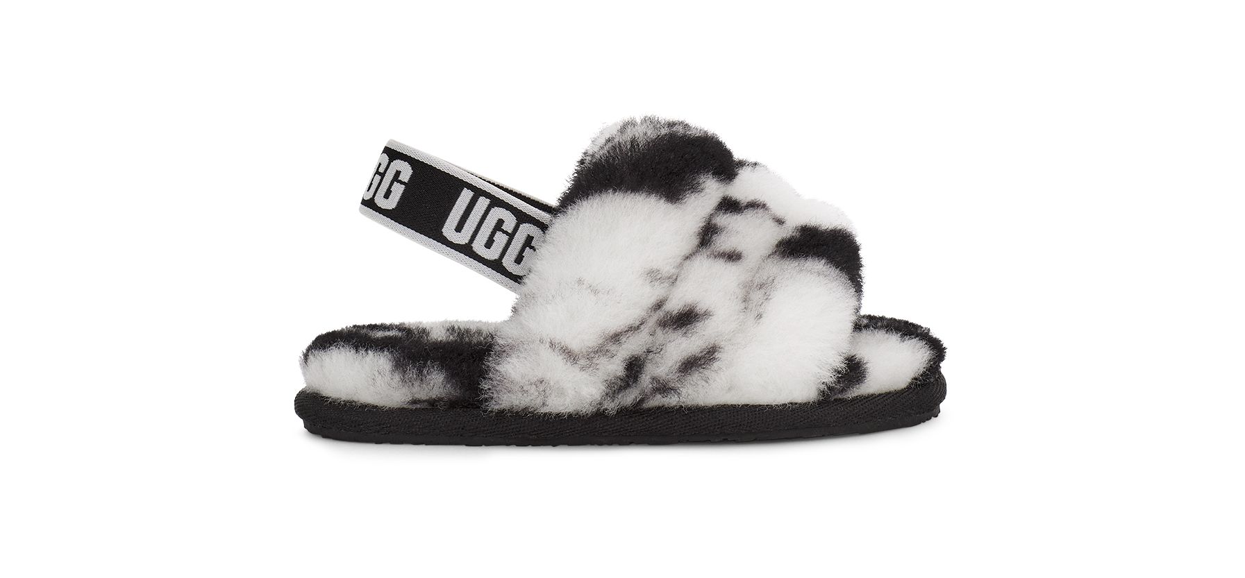 UGG Toddlers' Fluff Yeah Slide Marble Sheepskin Slippers in Black, Size 10 | UGG (US)