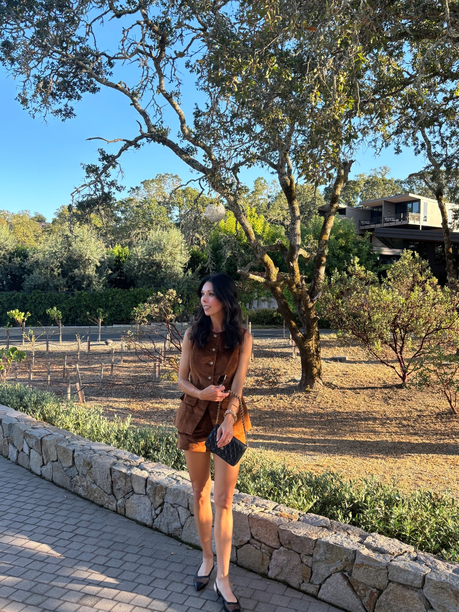 Teddy 🐻 hues 
Corduroy vest. Wearing a small. 
Corduroy shorts. Wearing xs. 
Chanel wallet on a chain. 

#LTKOver40 #LTKSeasonal #LTKFallSale