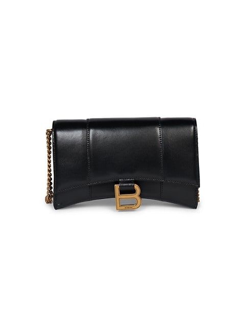 Hourglass Leather Wallet-On-Chain | Saks Fifth Avenue
