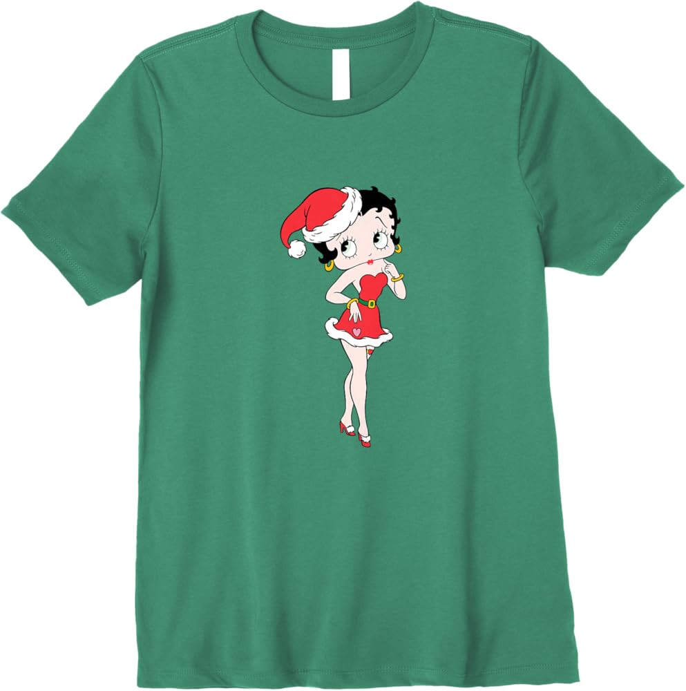 Betty Boop Christmas Touching Cheek Pose Premium T-Shirt | Amazon (US)