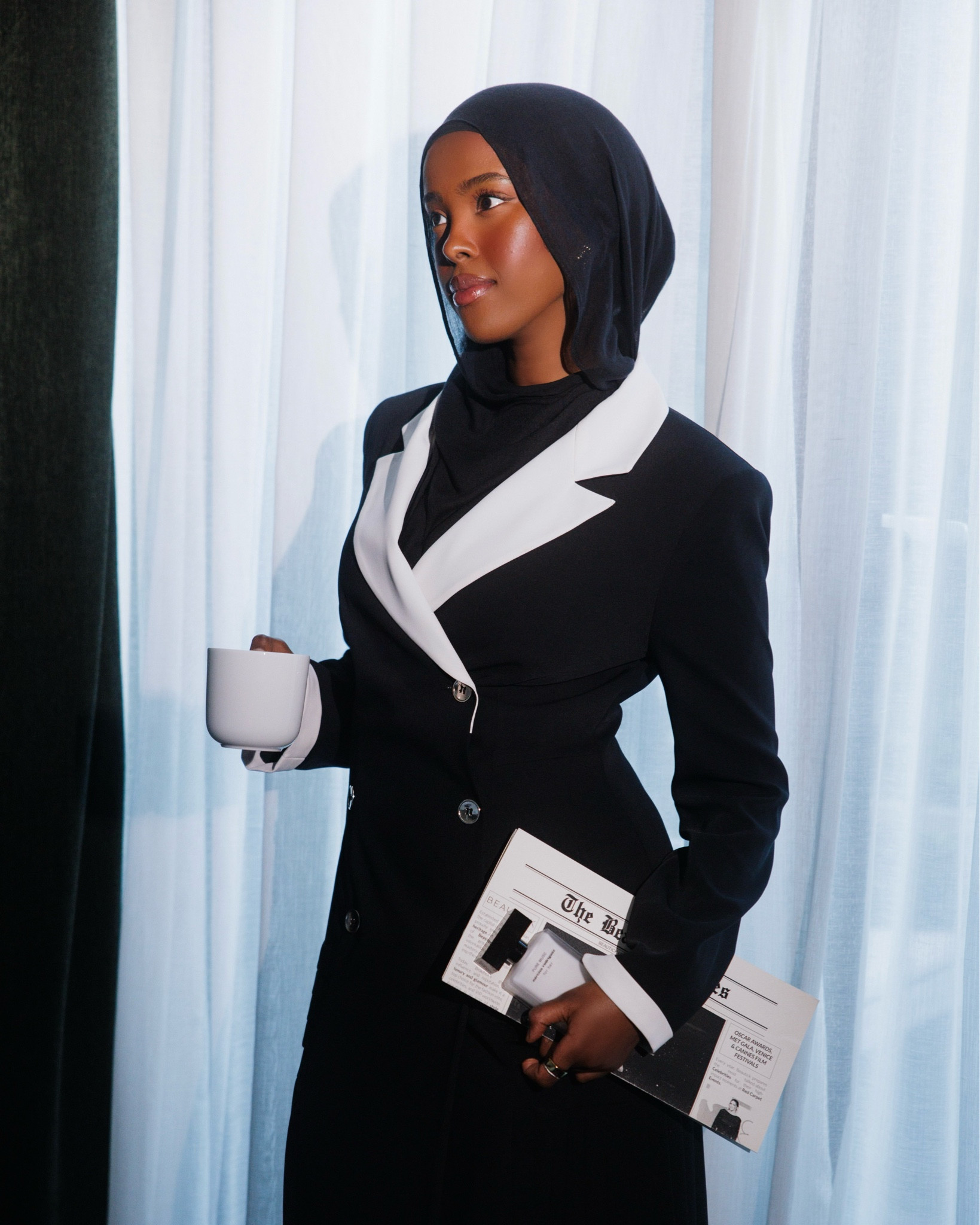 blazer maxi dress 🤍 

modest fashion, hijab outfit ideas 