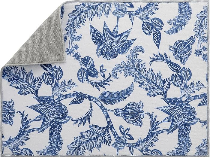Dish Drying Mat Floral Print Microfiber kitchen drying mat, 20x15 inches, Dish Drying Mats for Ki... | Amazon (US)
