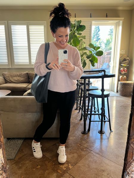 Easy basics. Lately I’m all about wearing sneakers. You can’t go wrong with a classic pair of Adidas. My light pink sweater runs tts and is a great deal.

Mom style
Teacher outfit
Petite stylee


#LTKworkwear #LTKfindsunder50 #LTKover40