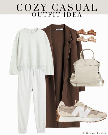 Casual Fall and Winter Outfit Idea

Long coatigan. , joggers, gray jogger set, h & m, new balance sneakers, lulu bag dupe, neutral outfit 

#LTKSeasonal #LTKfindsunder50 #LTKfindsunder100