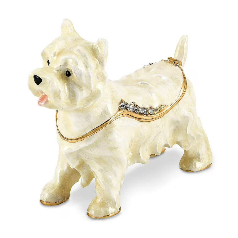 Luxury Giftware Pewter Bejeweled Crystals Gold-tone Enameled WESTIE West Highland White Terrier T... | Walmart (US)