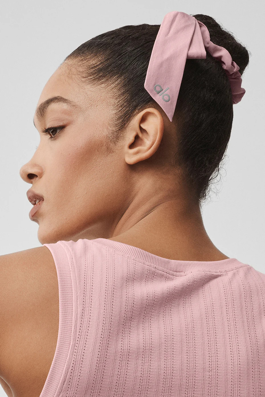 ALO | Love Knots Tie Scrunchie in Vintage Pink | Alo Yoga