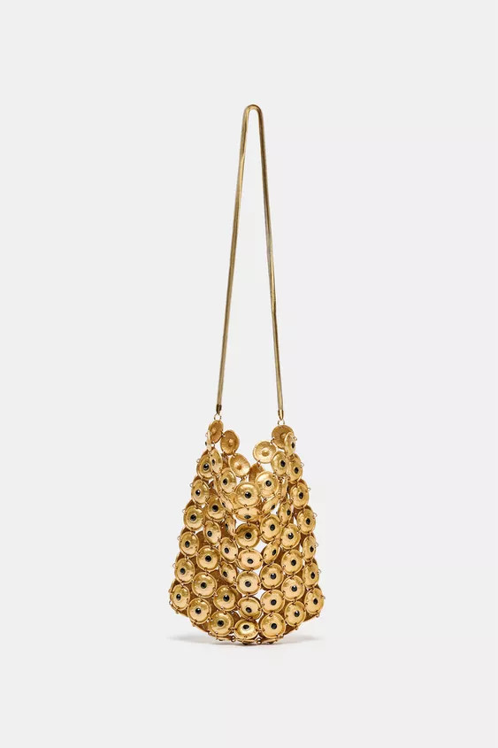METAL APPLIQUÉ BUCKET BAG | Zara US