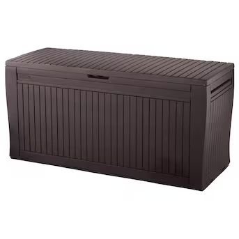 Keter Comfy Outdoor Storage 46-in L x 17.6-in 71-Gallons Brown Durable Plastic Deck Box | Lowe's