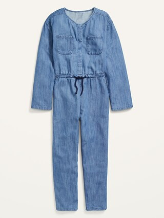 Long-Sleeve Utility Jean Jumpsuit for Girls | Old Navy (US)