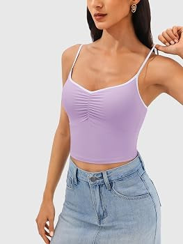 Longline Padded Sports Bra Workout Top for Women, Adjustable Straps Backless Crop Top Push Up Yog... | Amazon (US)