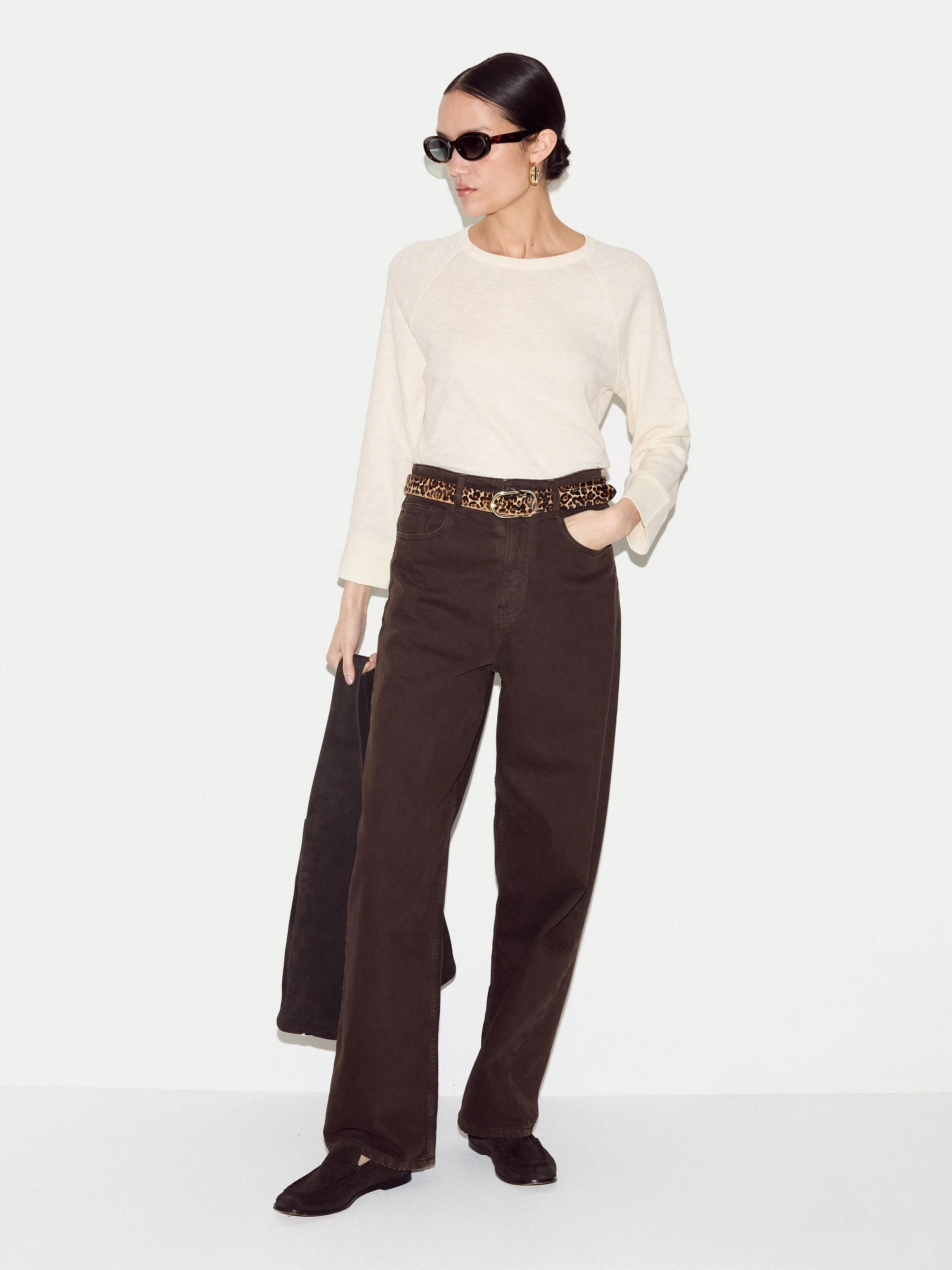 Cotton Luxe Raglan T-shirt | Cream | Jigsaw (UK)