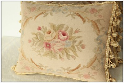 Pastel Beige Cream Pink Aubusson Rose Pillow Shabby French Chic Sofa Chair Cover | eBay US