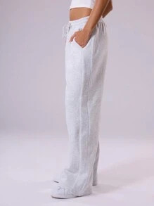 MUSERA Baggy Wide Leg Contrast Binding Joggers | SHEIN