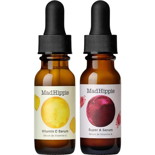Mad Hippie Travel Face Serum Set – Skin-Brightening Vitamin C + Firming Super A Retinol, Day & Night Dual Pack, 0.5 Oz Ea | Amazon (US)