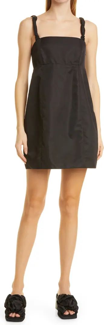 Ganni Ruched Strap Recycled Nylon Minidress | Nordstrom | Nordstrom