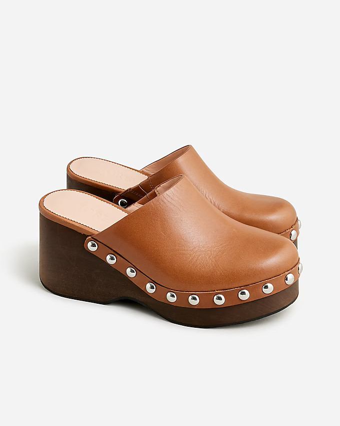 Slip-on studded platform clogs | J. Crew US