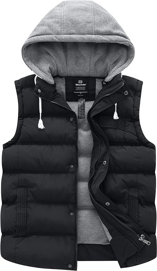 Wantdo Women's Quilted Puffer Vest Thicken Warm Winter Coat with Removable Hood | Amazon (US)