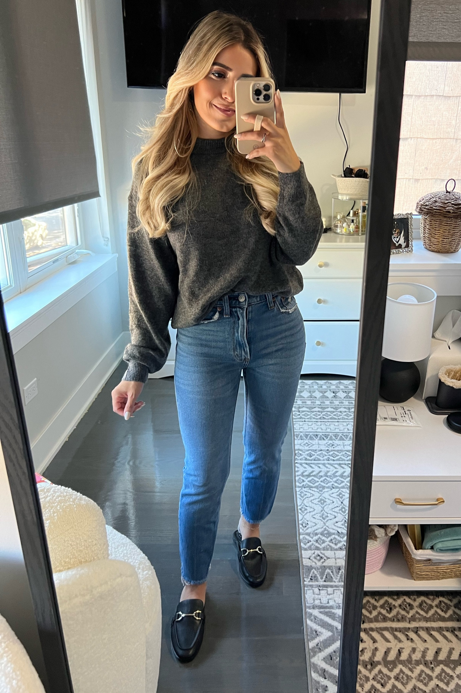 Fall outfit
Knit sweater 
H&M
Teacher outfit
Work outfit idea
Jeans 
Mules


#LTKworkwear #LTKstyletip #LTKU