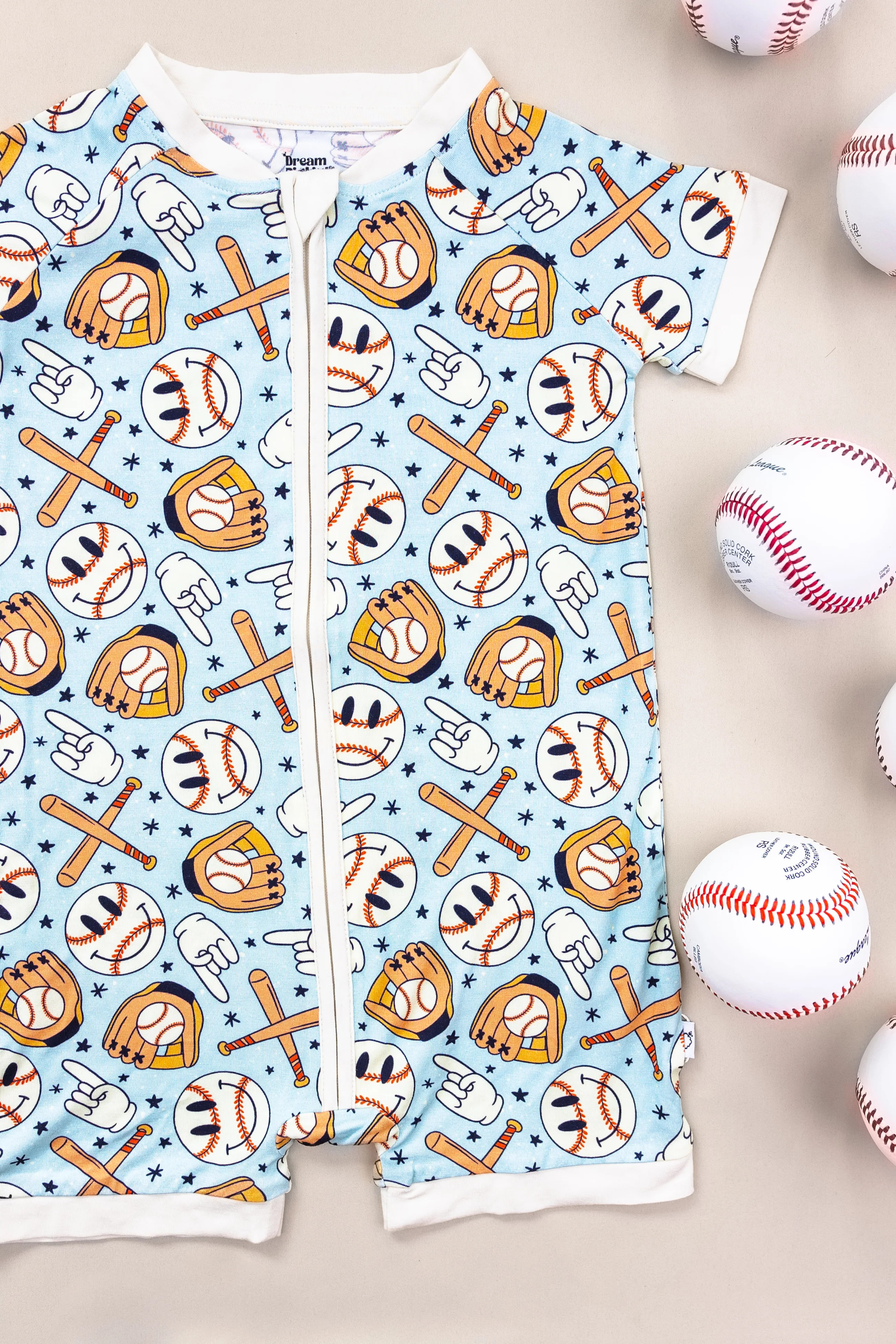 BASEBALL SMILEY DREAM SHORTIE | Dream Big Little Co.