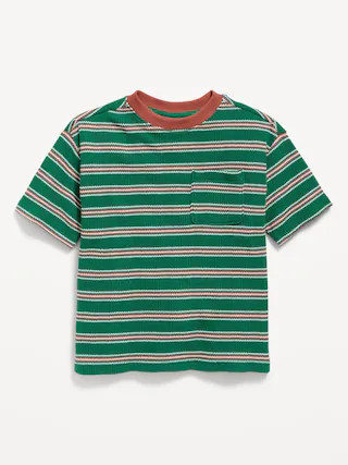 Oversized Short-Sleeve Waffle-Knit T-Shirt for Toddler Boys | Old Navy (US)