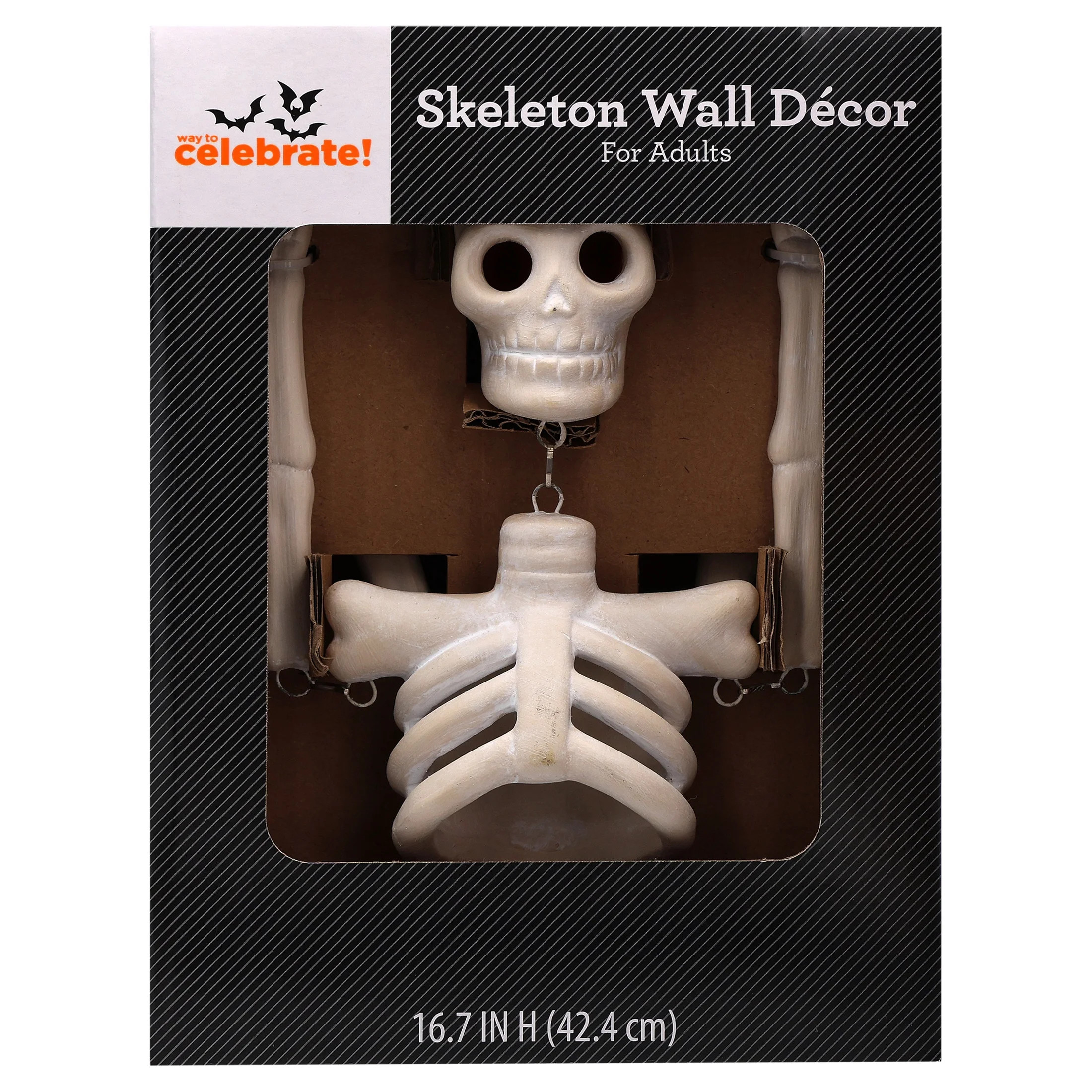 Cream Skull Skeleton Wall Decoration, 16.73 " Height, Cream Color, Halloween Way to Celebrate! | Walmart (US)