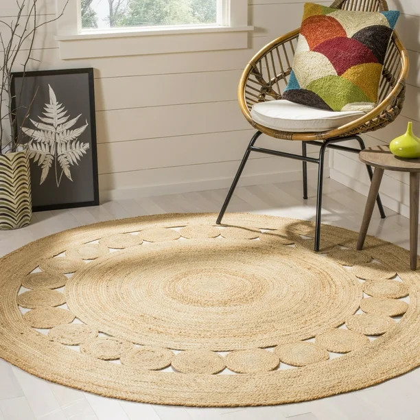 SAFAVIEH Natural Fiber Morgan Braided Jute Area Rug, Natural, 3' x 3' Round | Walmart (US)