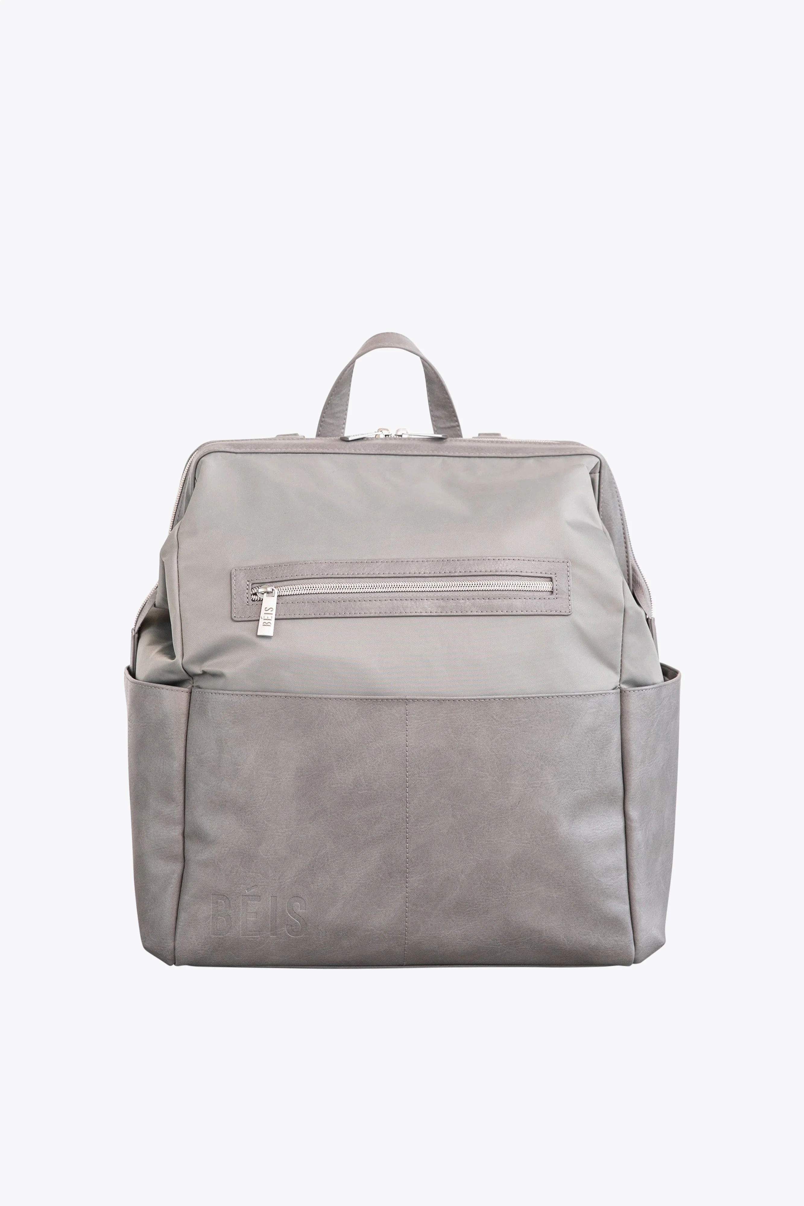 BÉIS 'The Backpack Diaper Bag' in Grey - Chic Diaper Backpack | BÉIS Travel