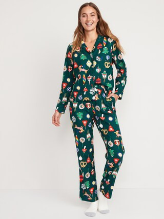 Printed Flannel Pajama Set for Women | Old Navy (US)