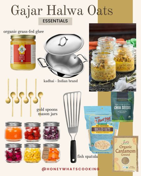 Gajar halwa essentials. Love the 24 mantra organic grass fed ghee. Stahl (Indian brand) kadhai from Punjab. I love it. Works well for halwa, bhindi, sabzis. Mason jars with ties and gold spoons. Love this fish spatula - great for making halwa, eggs, flipping fish, Puda/chilra, and more  

#LTKfindsunder100