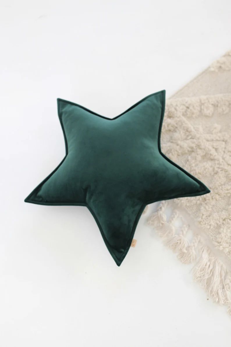 velvet star pillow CHRISTMAS EDITION, star cushion, pillow to kidsroom, decorative pillow | Etsy (US)