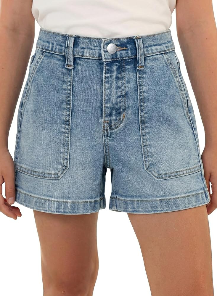 blibean Teen Girls Stretch Jean Shorts with Pockets Size 6-15 Years | Amazon (US)
