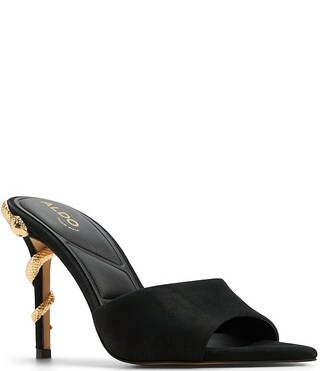 Seashella Suede Snake Hardware Stiletto Heel Dress Slide Sandals | Dillard's