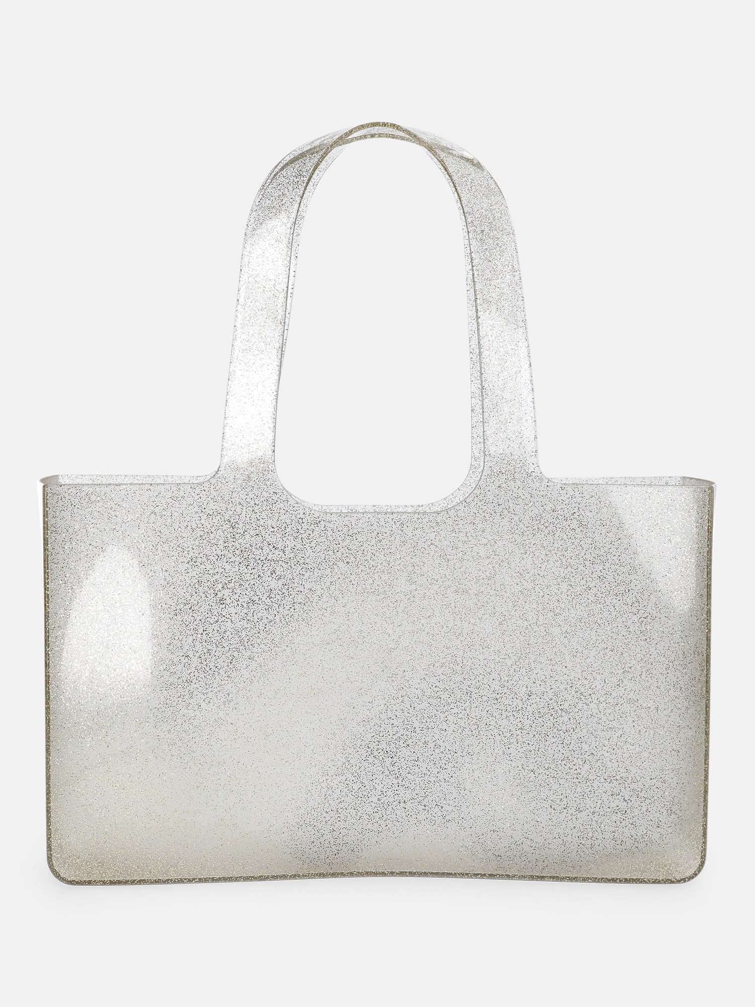 No Boundaries Women's Jelly Tote Bag, Clear with Gold Glitter | Walmart (US)
