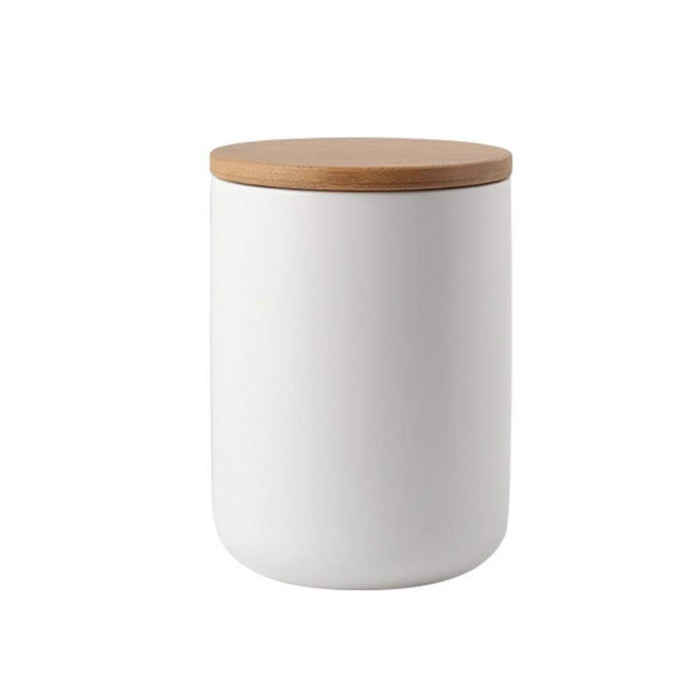 Ceramics Food Storage Jar Canister with Airtight Seal Bamboo Lid, Simple Style Kitchen Canister f... | Amazon (US)
