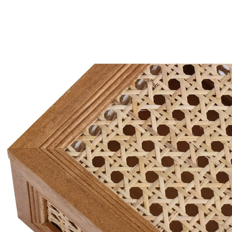 Home Decor Collection Sterling & Noble Home Oblong Rattan and Wood Decorative Tabletop Box | Walmart (US)