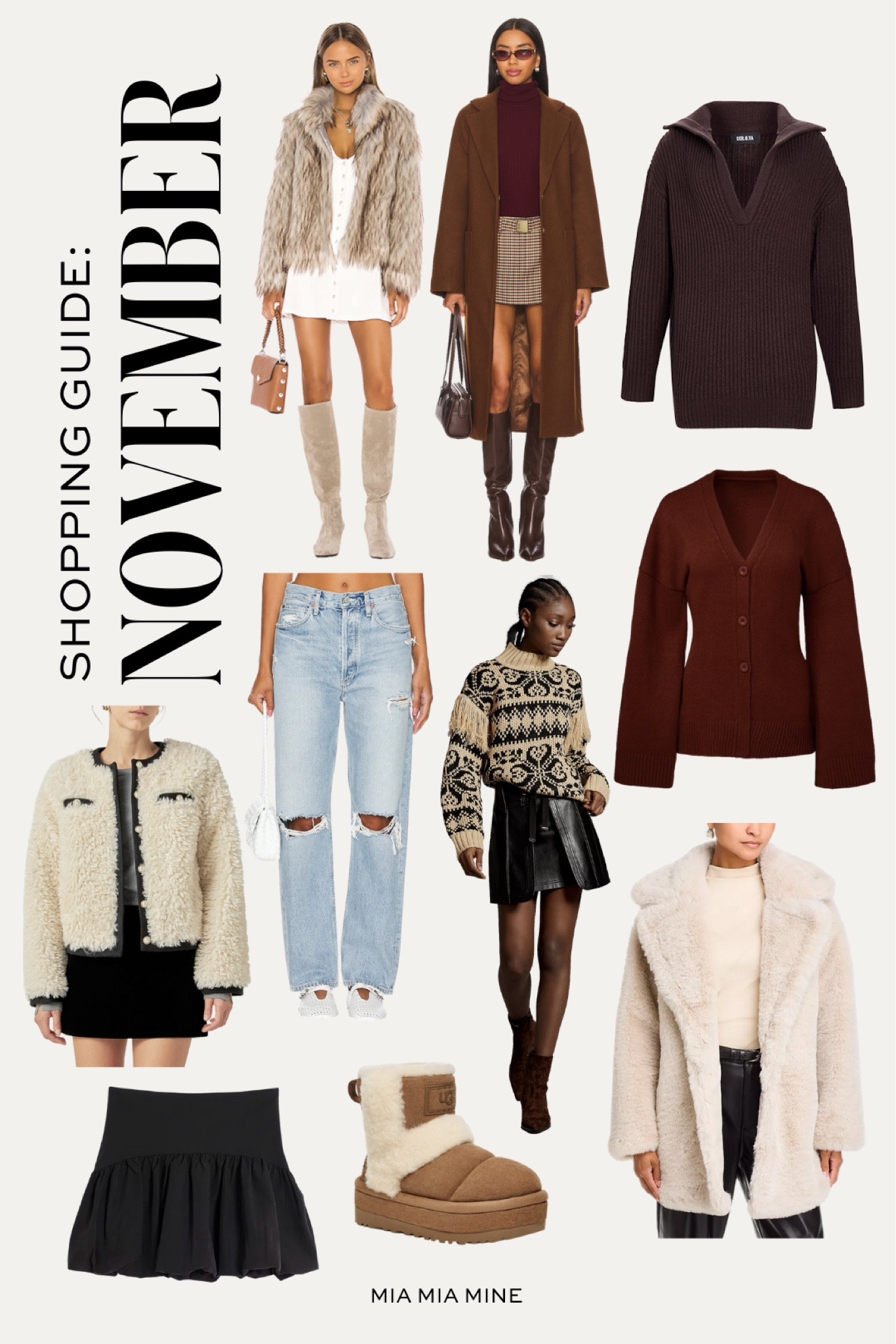 November shopping guide - what to buy in November 
Revolve faux fur coat
Agolde 90s ripped jeans
Nordstrom brown cardigan
Brown sweater dress
Faux shearling jacket
Ugg boots
Bubble hem shirt
Fair isle sweater 



#LTKHoliday #LTKStyleTip #LTKSeasonal