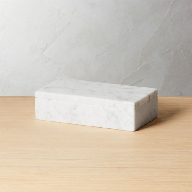 Extra Large White Marble Box | CB2