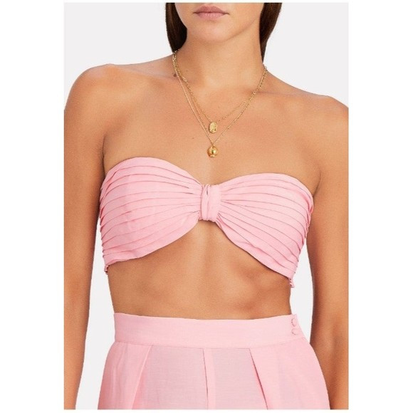 RONNY KOBO Mayah Pleated Bandeau Top soft pink | Poshmark