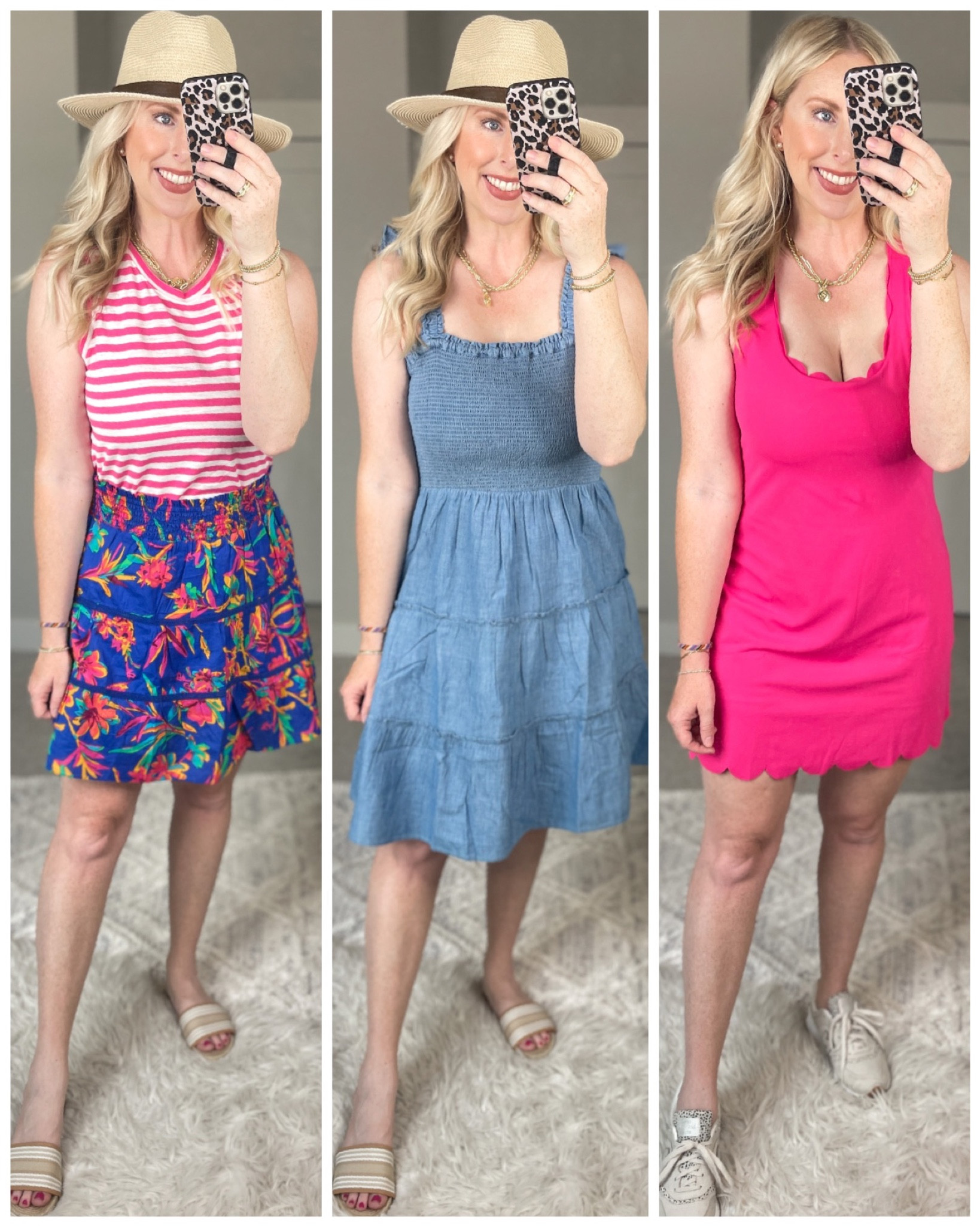Daily try on, j. Crew factory, summer outfit, print mix, floral skirt, denim dress, tennis dress

Wearing a medium in everything !

#LTKsalealert #LTKunder50 #LTKSeasonal