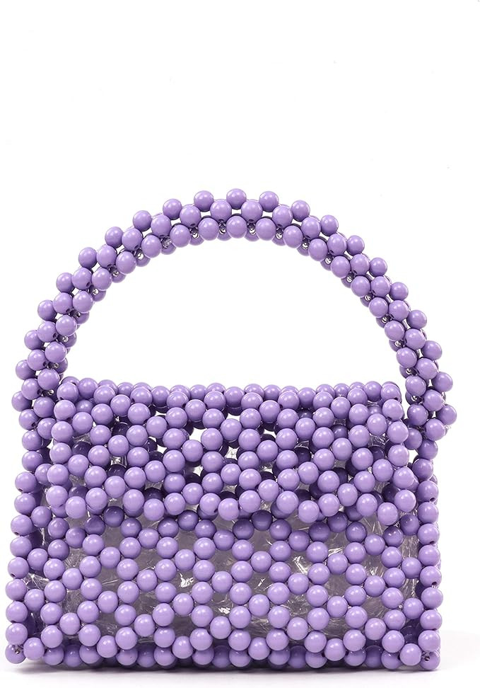 YUSHINY Candy Color Acrylic Beaded Hollow Handbag Evening Clutch Triangle Bags for Wedding Party ... | Amazon (US)