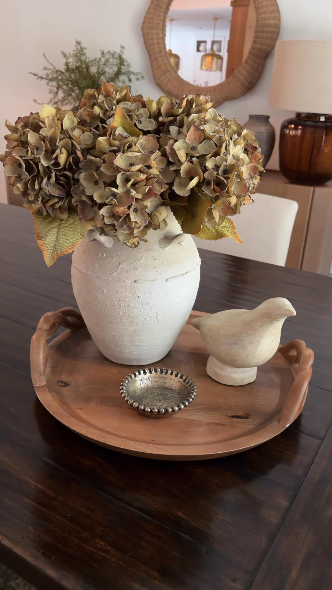 I love mixing some moody stems in with my Spring & Summer florals. This is such a simple look and sometimes you just need  “Easy.” This is my all time favorite bird. It’s a beautiful terracotta and you can use this in your decor year round!